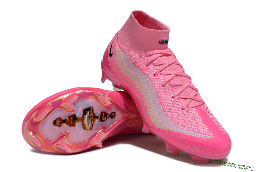 Unisex Nike Air Zoom Mercurial Superfly 10 Elite FG Firm Ground High-Tops Football Boots - Pink/Black/White 3