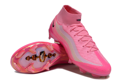 Unisex Nike Air Zoom Mercurial Superfly 10 Elite FG Firm Ground High-Tops Football Boots - Pink/Black/White
