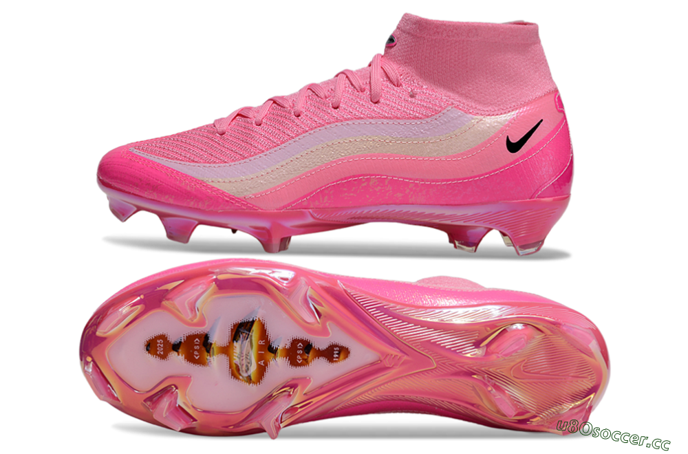 Unisex Nike Air Zoom Mercurial Superfly 10 Elite FG Firm Ground High-Tops Football Boots - Pink/Black/White 1