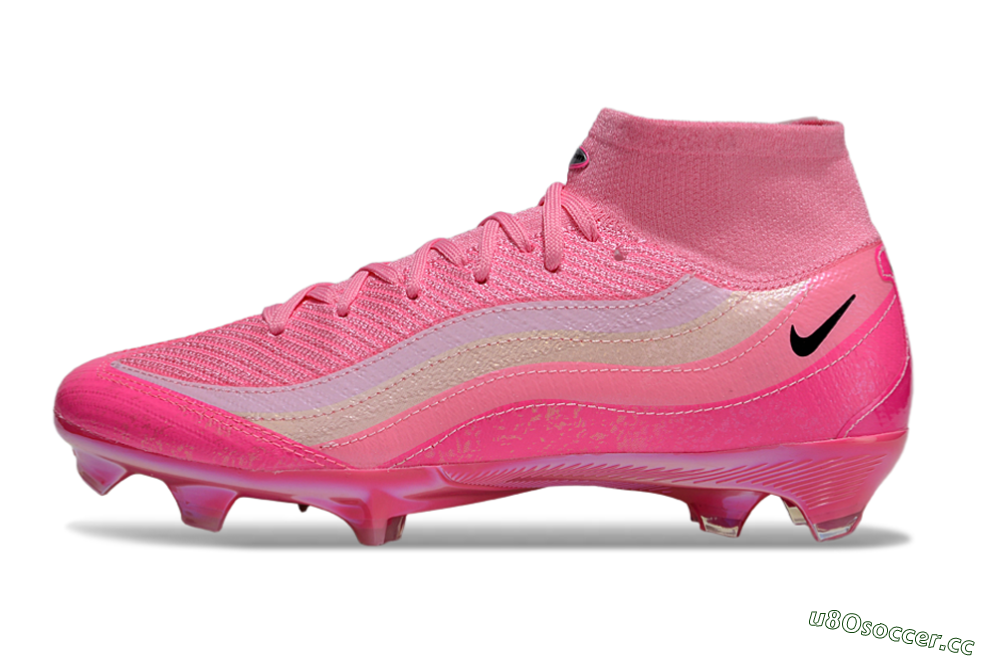 Unisex Nike Air Zoom Mercurial Superfly 10 Elite FG Firm Ground High-Tops Football Boots - Pink/Black/White 0