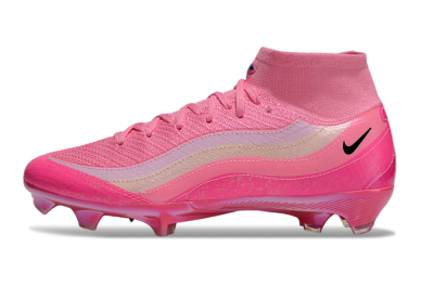 Unisex Nike Air Zoom Mercurial Superfly 10 Elite FG Firm Ground High-Tops Football Boots - Pink/Black/White