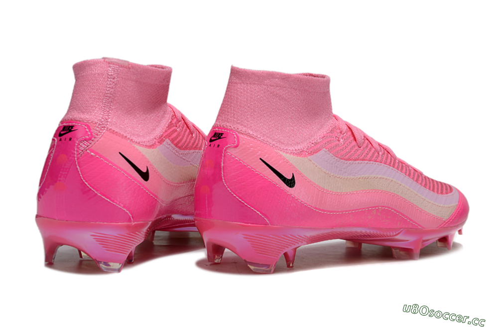 Unisex Nike Air Zoom Mercurial Superfly 10 Elite FG Firm Ground High-Tops Football Boots - Pink/Black/White 6