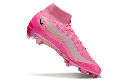 Unisex Nike Air Zoom Mercurial Superfly 10 Elite FG Firm Ground High-Tops Football Boots - Pink/Black/White