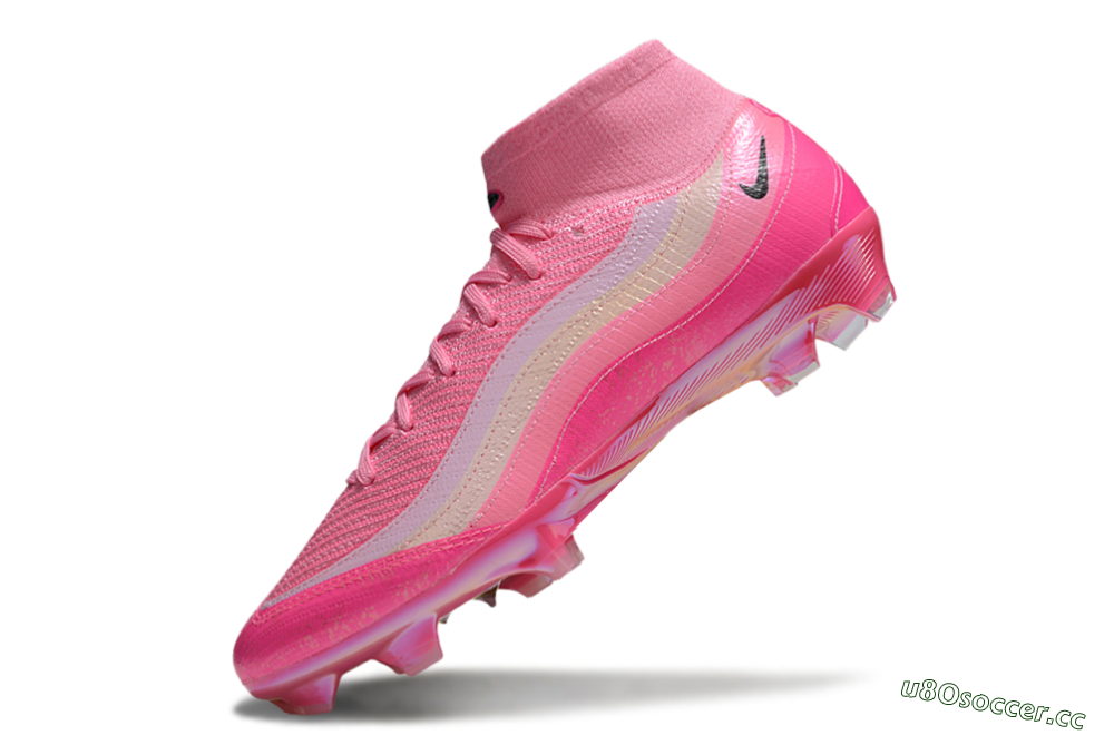 Unisex Nike Air Zoom Mercurial Superfly 10 Elite FG Firm Ground High-Tops Football Boots - Pink/Black/White 5