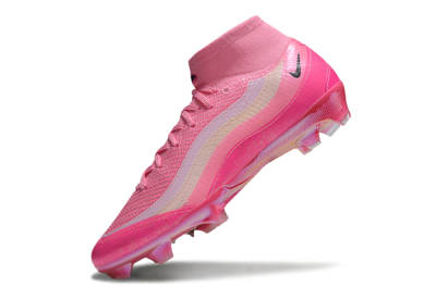 Unisex Nike Air Zoom Mercurial Superfly 10 Elite FG Firm Ground High-Tops Football Boots - Pink/Black/White