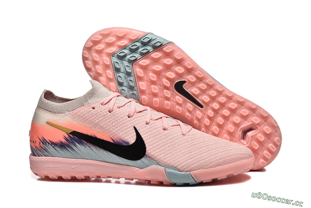 Men's Nike Air Zoom Mercurial Vapor 15 Elite TF Artificial Turf Low-Tops Football Shoes - Pink/Black/Gold 2