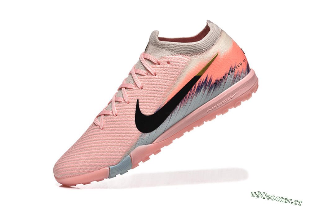 Men's Nike Air Zoom Mercurial Vapor 15 Elite TF Artificial Turf Low-Tops Football Shoes - Pink/Black/Gold 8