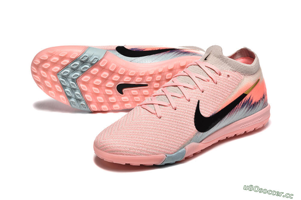 Men's Nike Air Zoom Mercurial Vapor 15 Elite TF Artificial Turf Low-Tops Football Shoes - Pink/Black/Gold 3