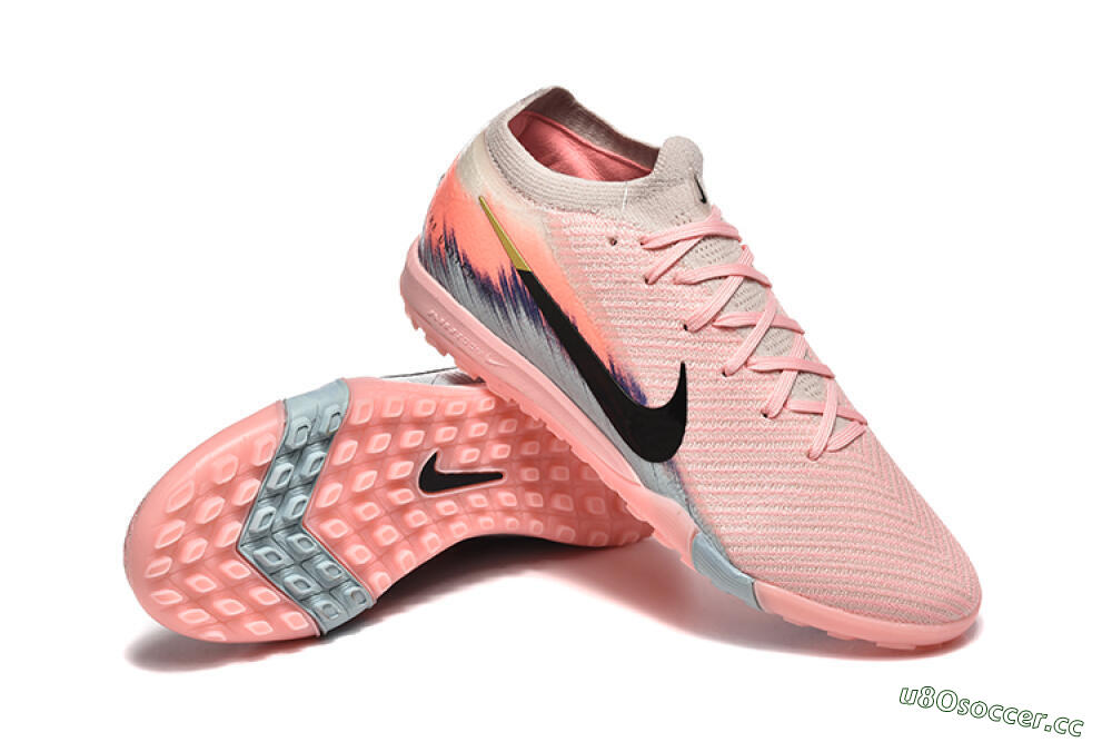 Men's Nike Air Zoom Mercurial Vapor 15 Elite TF Artificial Turf Low-Tops Football Shoes - Pink/Black/Gold 4