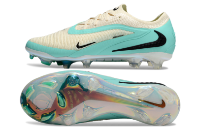 Unisex Nike Phantom 6 Elite Low FG Firm Ground Low-Tops Football Boots - Beige/Jade/Black