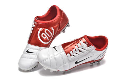 Men's Nike Total 90 III FG Firm Ground Low-Tops Football Boots - White/Black/Red