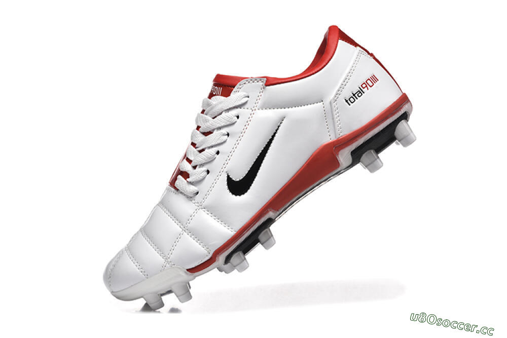 Men's Nike Total 90 III FG Firm Ground Low-Tops Football Boots - White/Black/Red 8