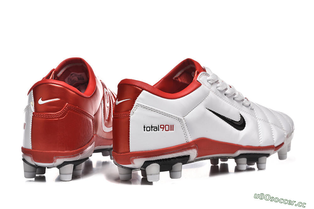Men's Nike Total 90 III FG Firm Ground Low-Tops Football Boots - White/Black/Red 9