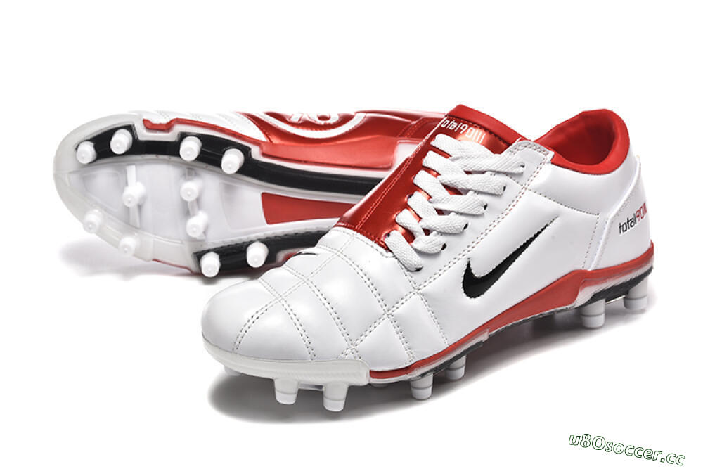 Men's Nike Total 90 III FG Firm Ground Low-Tops Football Boots - White/Black/Red 3