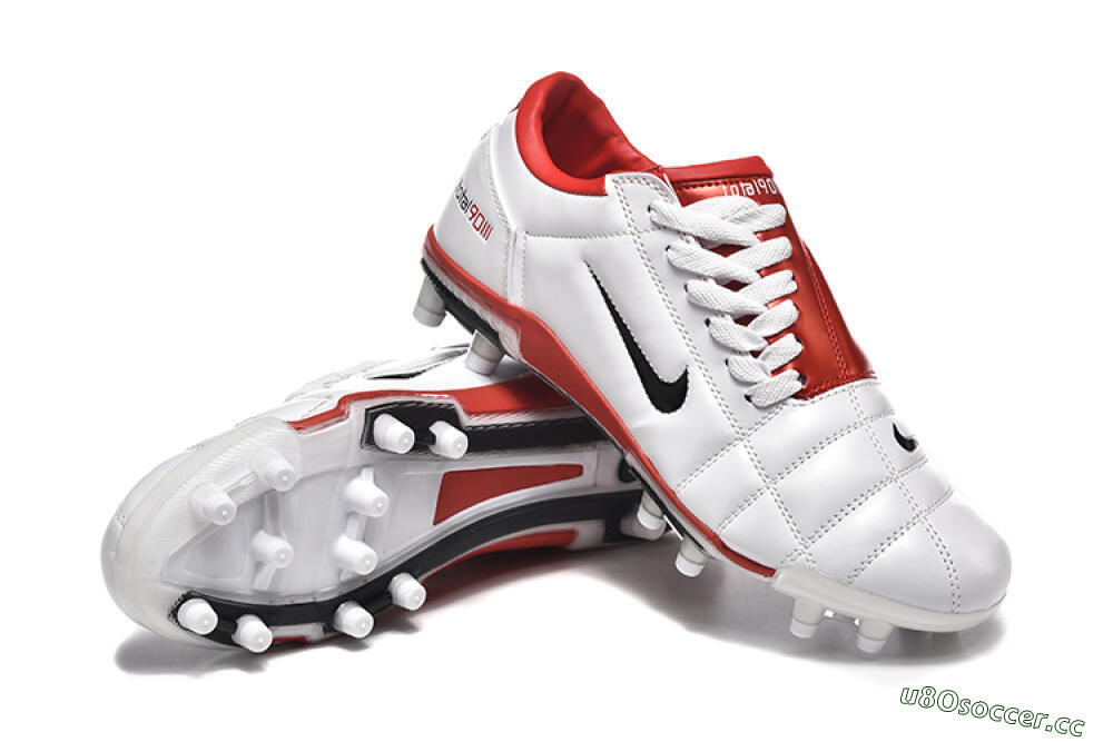 Men's Nike Total 90 III FG Firm Ground Low-Tops Football Boots - White/Black/Red 4