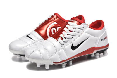 Men's Nike Total 90 III FG Firm Ground Low-Tops Football Boots - White/Black/Red