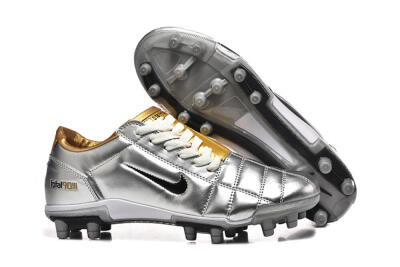 Men's Nike Total 90 III FG Firm Ground Low-Tops Football Boots - Silver/Black/Gold