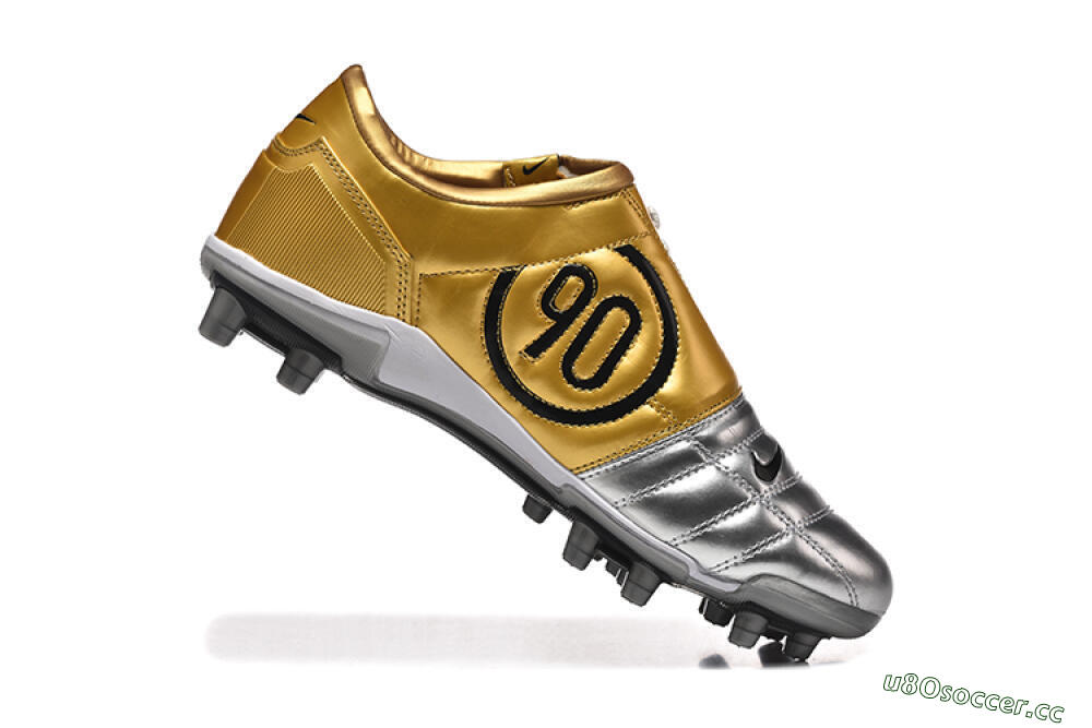Men's Nike Total 90 III FG Firm Ground Low-Tops Football Boots - Silver/Black/Gold 7