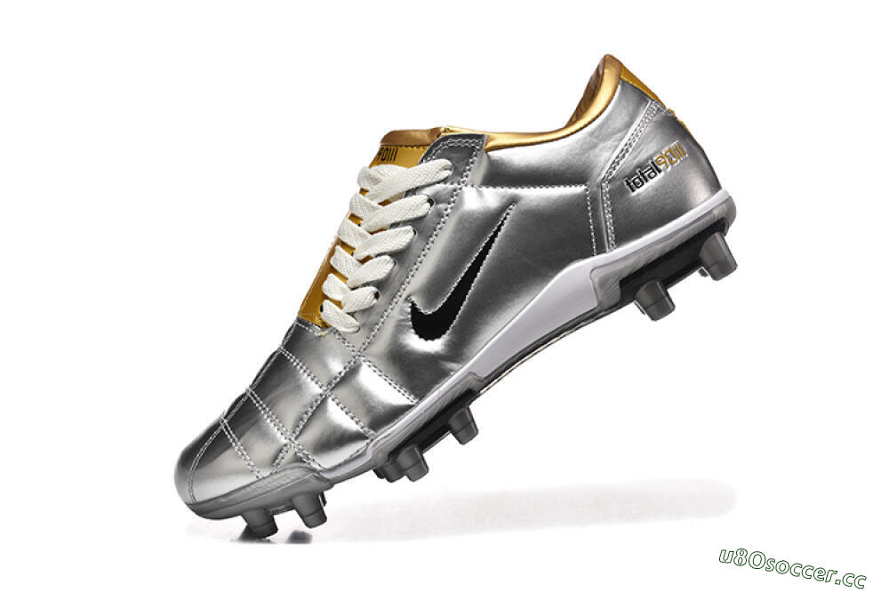 Men's Nike Total 90 III FG Firm Ground Low-Tops Football Boots - Silver/Black/Gold 8
