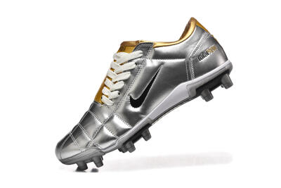 Men's Nike Total 90 III FG Firm Ground Low-Tops Football Boots - Silver/Black/Gold