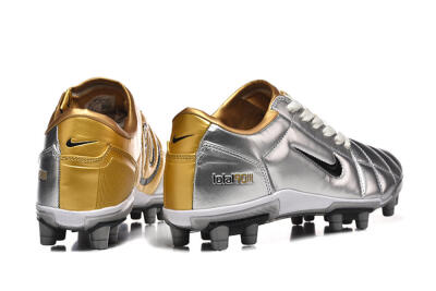 Men's Nike Total 90 III FG Firm Ground Low-Tops Football Boots - Silver/Black/Gold