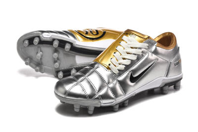 Men's Nike Total 90 III FG Firm Ground Low-Tops Football Boots - Silver/Black/Gold