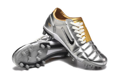 Men's Nike Total 90 III FG Firm Ground Low-Tops Football Boots - Silver/Black/Gold