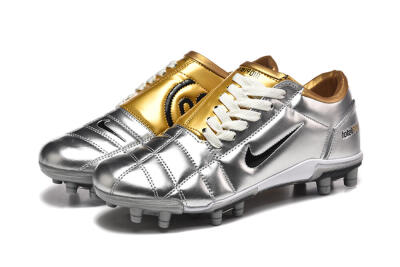 Men's Nike Total 90 III FG Firm Ground Low-Tops Football Boots - Silver/Black/Gold