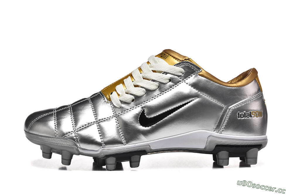 Men's Nike Total 90 III FG Firm Ground Low-Tops Football Boots - Silver/Black/Gold 0