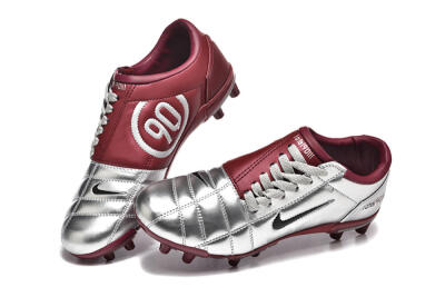 Men's Nike Total 90 III FG Firm Ground Low-Tops Football Boots - Silver/Black/Red