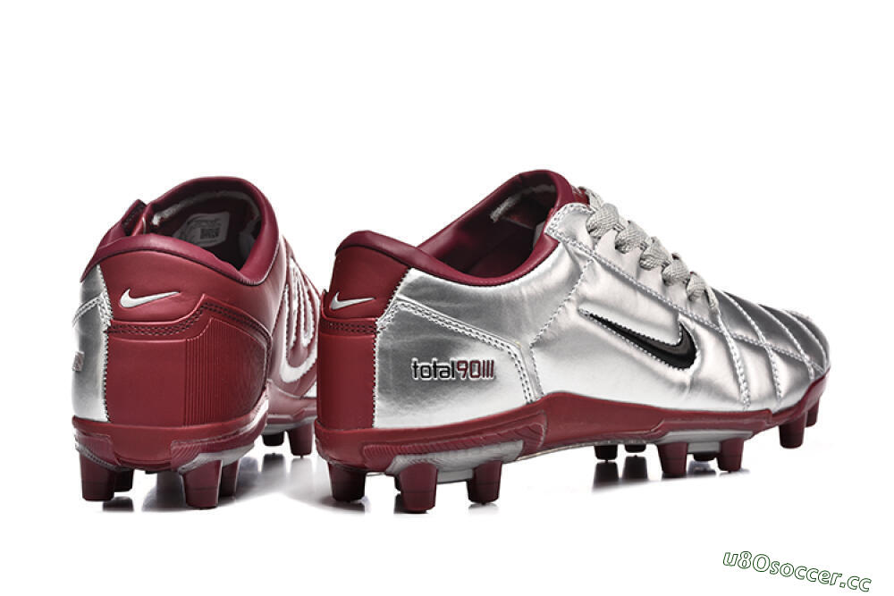 Men's Nike Total 90 III FG Firm Ground Low-Tops Football Boots - Silver/Black/Red 9