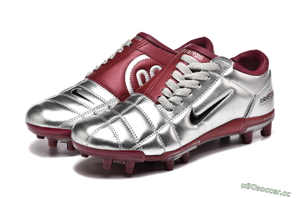 Men's Nike Total 90 III FG Firm Ground Low-Tops Football Boots - Silver/Black/Red 5