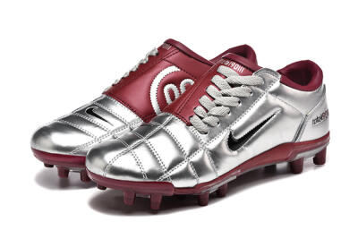 Men's Nike Total 90 III FG Firm Ground Low-Tops Football Boots - Silver/Black/Red