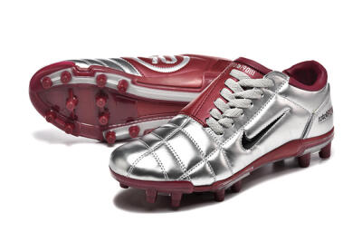 Men's Nike Total 90 III FG Firm Ground Low-Tops Football Boots - Silver/Black/Red