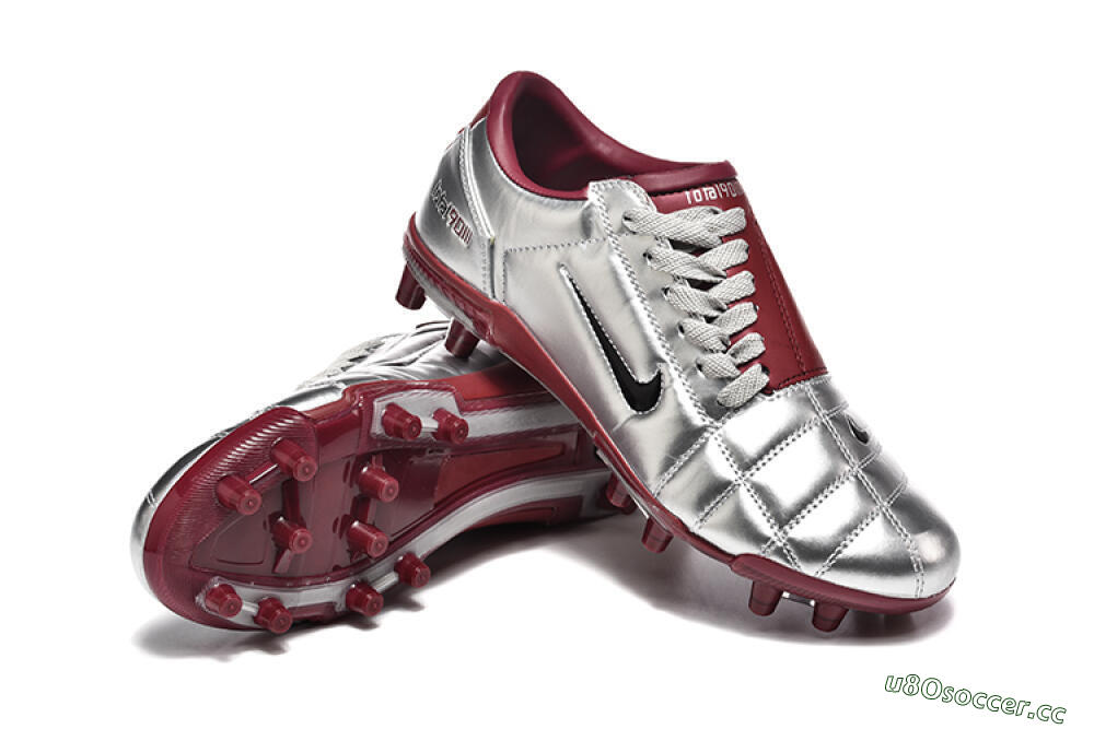 Men's Nike Total 90 III FG Firm Ground Low-Tops Football Boots - Silver/Black/Red 4
