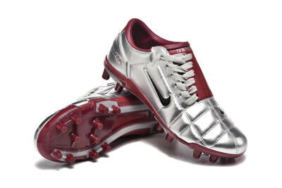 Men's Nike Total 90 III FG Firm Ground Low-Tops Football Boots - Silver/Black/Red
