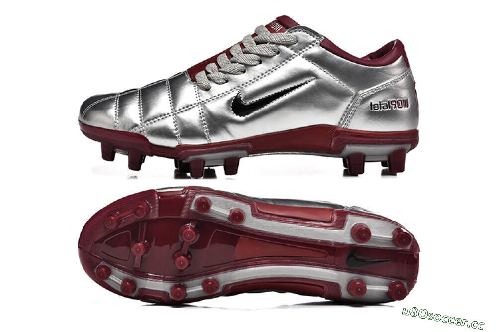 Men's Nike Total 90 III FG Firm Ground Low-Tops Football Boots - Silver/Black/Red 1