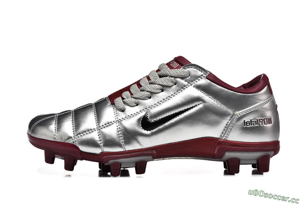 Men's Nike Total 90 III FG Firm Ground Low-Tops Football Boots - Silver/Black/Red 0