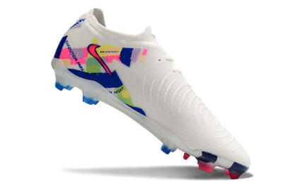 Men's Nike Phantom GX 2 Elite FG Firm Ground Low-Tops Football Boots - White/Pink/Blue