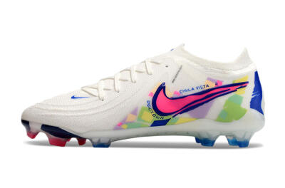 Men's Nike Phantom GX 2 Elite FG Firm Ground Low-Tops Football Boots - White/Pink/Blue