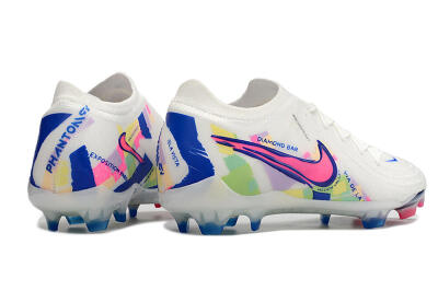 Men's Nike Phantom GX 2 Elite FG Firm Ground Low-Tops Football Boots - White/Pink/Blue
