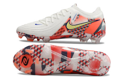 Men's Nike Phantom GX 2 Elite FG Firm Ground Low-Tops Football Boots - White/Red/Yellow