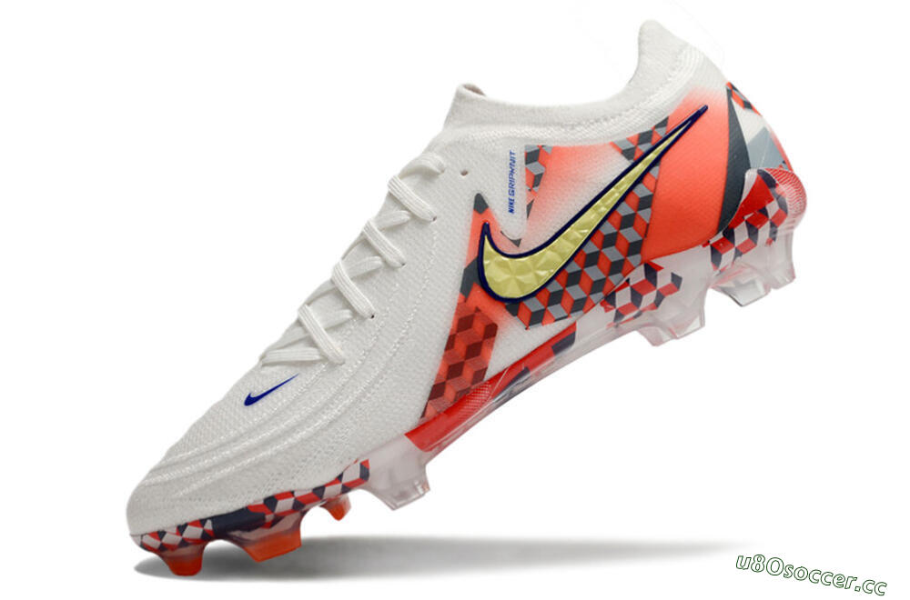 Men's Nike Phantom GX 2 Elite FG Firm Ground Low-Tops Football Boots - White/Red/Yellow 5