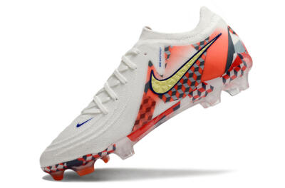 Men's Nike Phantom GX 2 Elite FG Firm Ground Low-Tops Football Boots - White/Red/Yellow