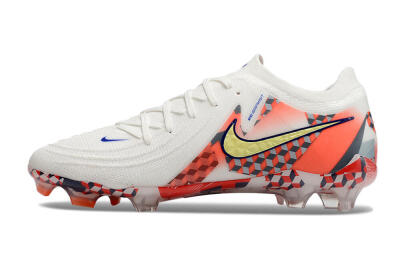 Men's Nike Phantom GX 2 Elite FG Firm Ground Low-Tops Football Boots - White/Red/Yellow