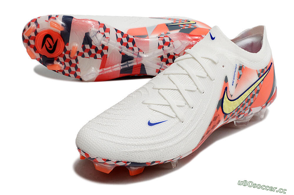 Men's Nike Phantom GX 2 Elite FG Firm Ground Low-Tops Football Boots - White/Red/Yellow 3