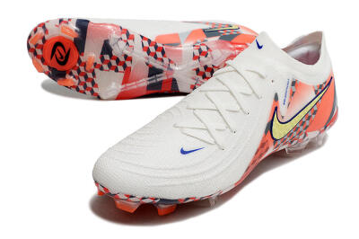 Men's Nike Phantom GX 2 Elite FG Firm Ground Low-Tops Football Boots - White/Red/Yellow