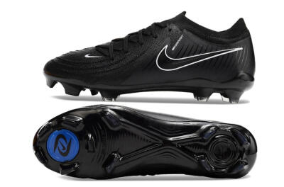Unisex Nike Phantom GX 2 Elite FG Firm Ground Low-Tops Football Boots - Black/White/Blue