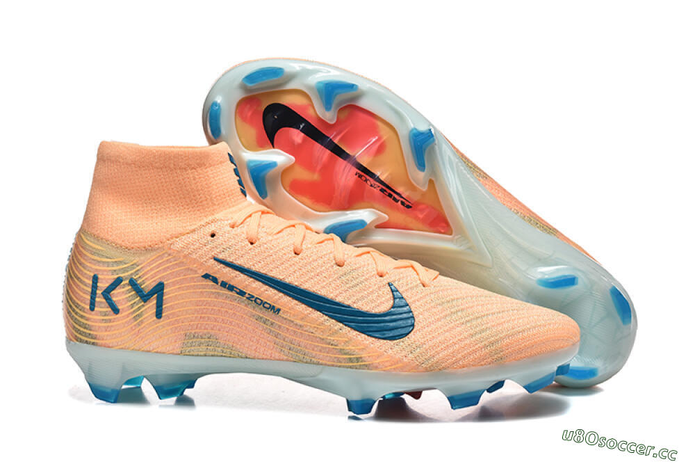 Men's Nike Air Zoom Mercurial Superfly 10 Elite FG Firm Ground High-Tops Football Boots - Pink/Blue/Yellow 2