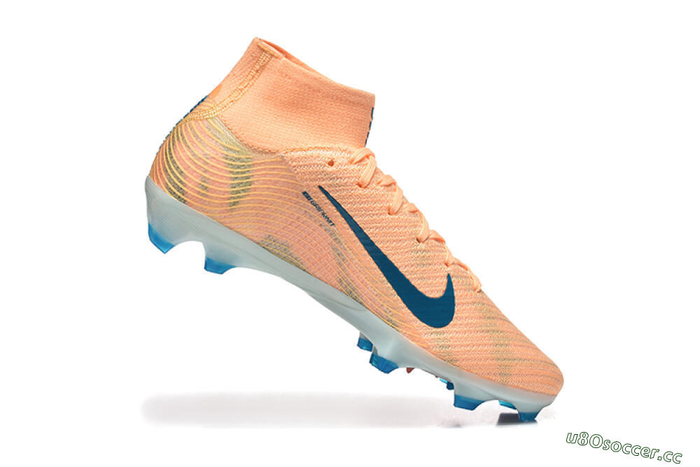 Men's Nike Air Zoom Mercurial Superfly 10 Elite FG Firm Ground High-Tops Football Boots - Pink/Blue/Yellow 7